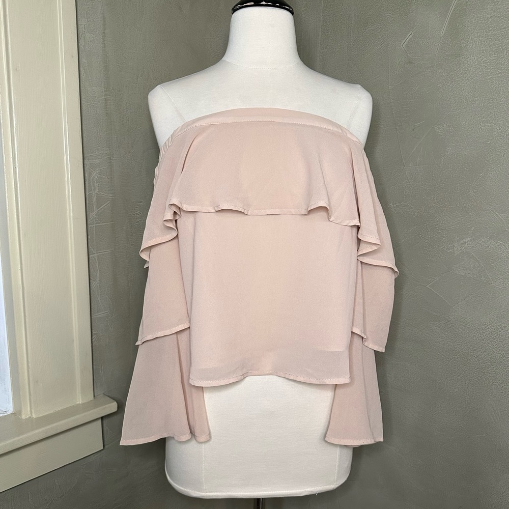 Off Shoulder Nude Pink Top